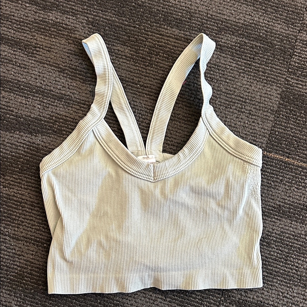 Forever 21 Ribbed Sports Bra - Cream